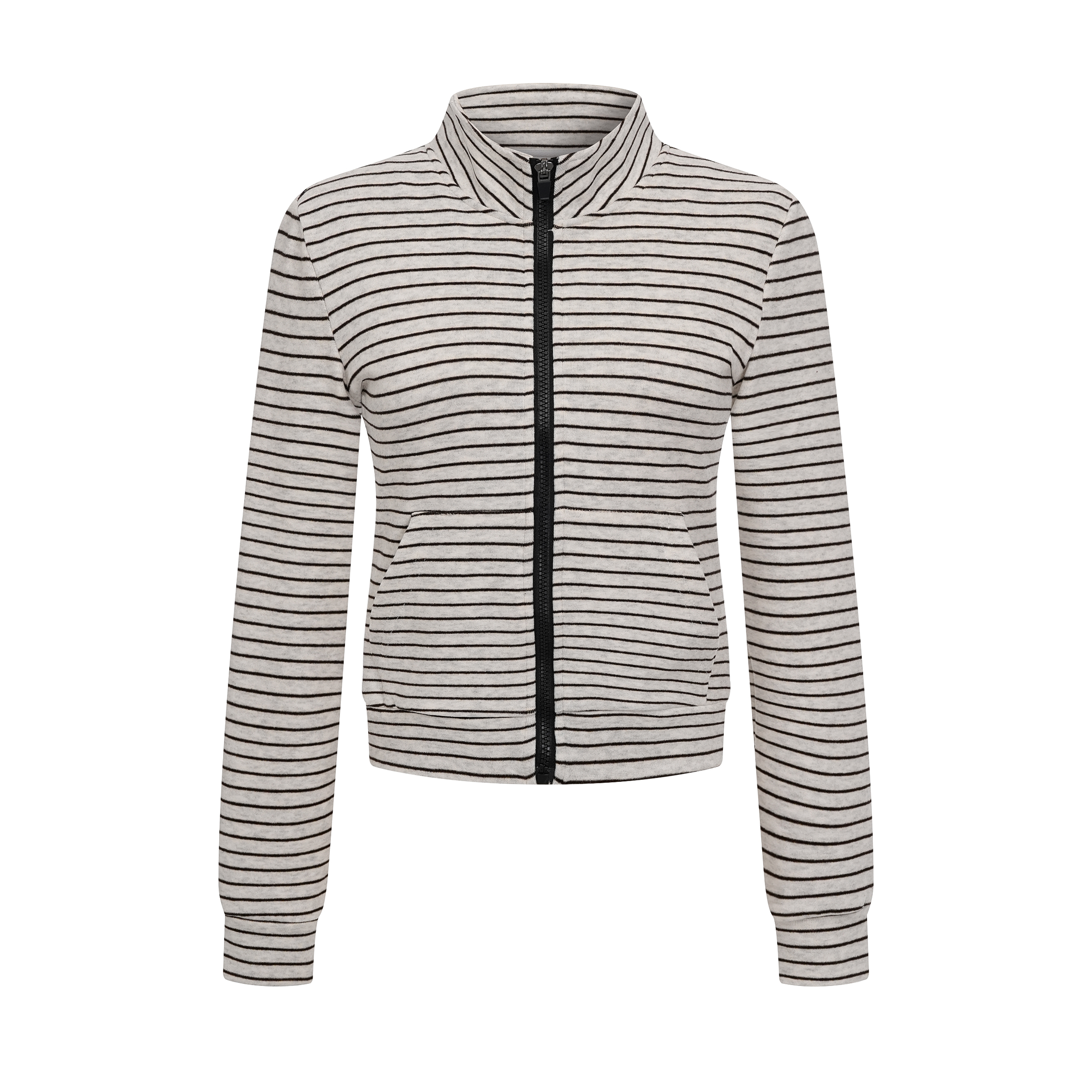 Focus Storm American Retro Striped Stand Collar Slim Short Jacket R8057# zx - Focus Storm