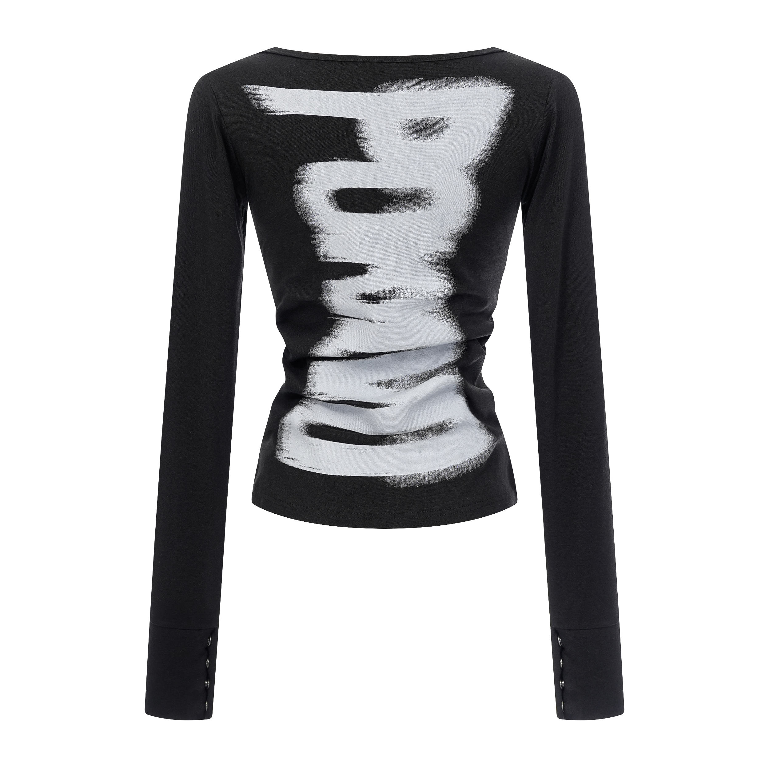 Focus Storm American Style Hot Girl Letter Print Design Slim Fit Long Sleeve T-Shirt R9171# zx - Focus Storm
